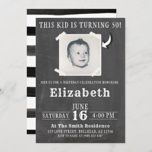 Chalkboard Ce gosse devient Invitation photo adult