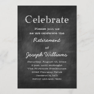 Chalkboard Celebrate Retirement Party Invitations