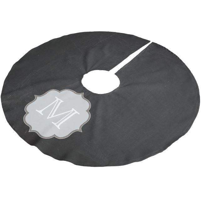 Chalkboard Chalk Board Monogram Initial Tree Skirt (Angled)