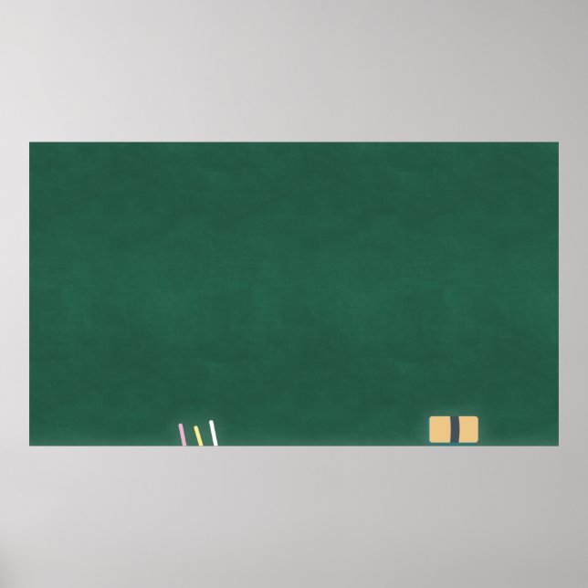 Chalkboard chalk eraser classroom poster (Front)