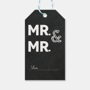 Chalkboard Chalk MR. & MR. Gay Wedding Engagement Gift Tags