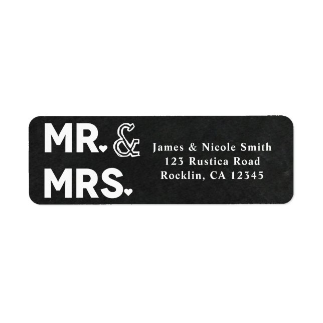 Chalkboard Chalk Mr. & Mrs. Wedding Engagement (Front)