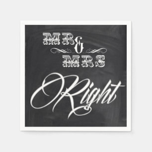 chalkboard chic vintage typography mr and mrs napkin