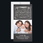 Chalkboard Christian Christmas Holiday Card<br><div class="desc">One picture, with cool blackboard and chalk effect and a great Christmas Bible Passage. Personalize this Christmas Bible Verse item with Passage Scripture from Isaiah 9:6... unto us a Son is given: and his name shall be called Wonderful, Counsellor, THE MIGHTY GOD, The everlasting Father, The Prince of Peace. ~Isaiah...</div>