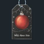 Chalkboard Christmas Bauble  Gift Tags<br><div class="desc">Enhance your holiday gift wrapping with this elegant "Red Christmas Bauble" gift tag. Featuring a classic red ornament against a snowy, festive backdrop, this tag is perfect for adding a personal touch to your presents. With space to write a name, this stylish gift tag brings charm and holiday cheer to...</div>