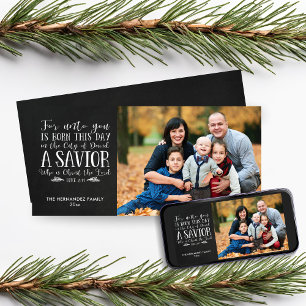 Chalkboard Christmas Bible Verse Holiday Photo Card