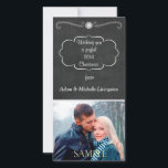 Chalkboard Christmas Holiday Card<br><div class="desc">This is a simple, yet trendy holiday photo card, with silver vintage decorated text shining against a chalkboard gray background. There is plenty of room for your customized text, also in silver gray. If you need to change the font, size, location, or color of the text, use Customize It. You...</div>