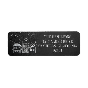 Chalkboard Christmas Houses Personalized Address