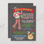 Chalkboard Christmas Pancakes & Pyjamas Party Invitation<br><div class="desc">Chalkboard Christmas Pancakes & Pyjamas Party Invitations Super cute for the Holidays, this Christmas party is for adults or kids that have a pajama theme. Features Santa pj's and reindeer slippers, fun fonts and banners all on a chalkboard background. Great for a brunch, birthday party or even an evening breakfast!...</div>