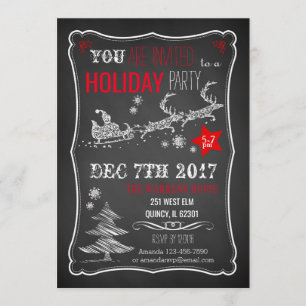 Chalkboard Christmas Party Invitation