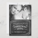 Chalkboard Christmas Photo Card//Red Stripes Holiday Card<br><div class="desc">Chalkboard Christmas Photo Card//Red Stripes</div>