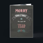 Chalkboard Christmas Photo Greeting Card<br><div class="desc">A chalkboard-design, folded, greeting card with a cheery holiday message in the front and your favourite photo on the inside. (FP) The card is easy to customize with your wording, font and font colour. Not exactly what you're looking for? All our products can be custom designed to meet your needs...</div>