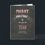 Chalkboard Christmas Photo Greeting Card<br><div class="desc">A chalkboard-design, folded, greeting card with a cheery holiday message in the front and your favourite photo on the inside. (FP) The card is easy to customize with your wording, font and font colour. Not exactly what you're looking for? All our products can be custom designed to meet your needs...</div>