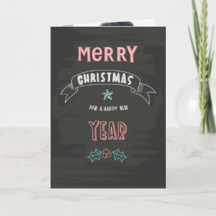 Chalkboard Christmas Photo Greeting Card