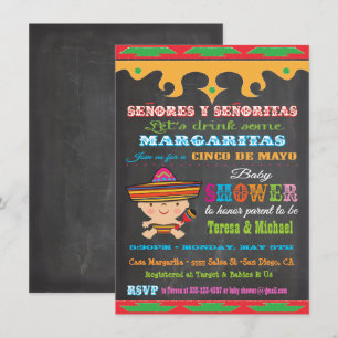 Chalkboard Cinco de Mayo Bébé invitations douche