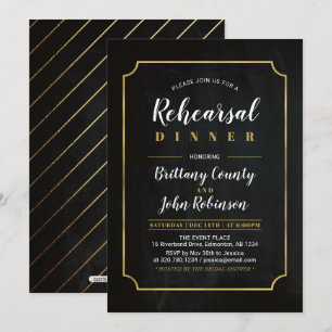 Chalkboard   Classic Wedding Rehearsal Dinner Invitation