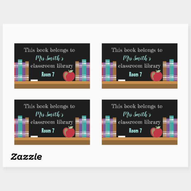 Chalkboard classroom library bookplates sticker (Sheet)