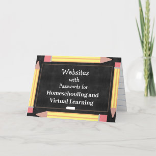 Chalkboard Classroom Resource Organizer Note Card