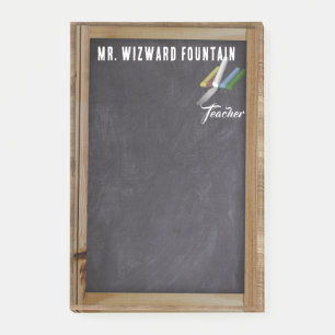 Chalkboard Colour Chalk Personalize Teacher   Post-it Notes