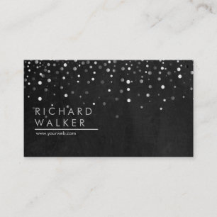 Chalkboard Confetti Dots Professional Elegant Business Card