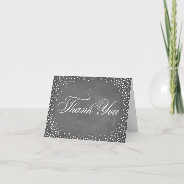 Chalkboard Confetti Thank You Card (Front)
