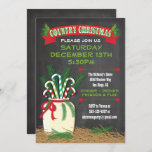 Chalkboard Country western Christmas Party Invite<br><div class="desc">Chalkboard Country or western Christmas Party invitations. Super cute Christmas Party Invitations with a big crock of candy canes and garland branches resting on a bale of straw or hay. all on a chalkboard background with fun typography. Hand drawn illustration by McBooboo. Great for any occasion that involves a country...</div>