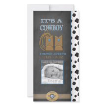 Chalkboard Cowboy Baby Announcement