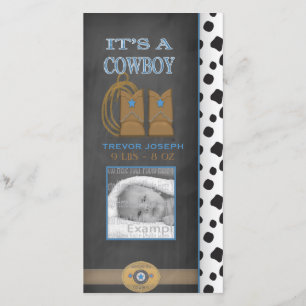 Chalkboard Cowboy Baby Faire-part