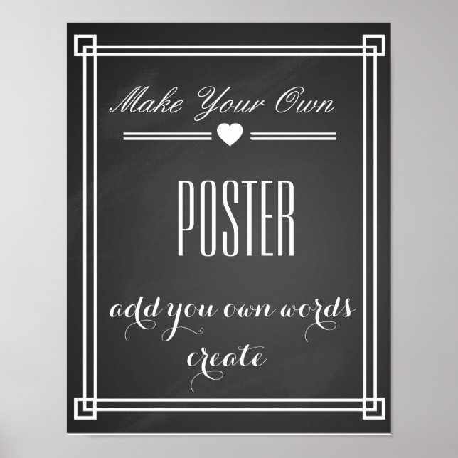 Chalkboard Create your own poster print (Front)