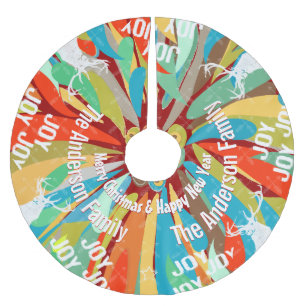 Chalkboard Crossed Arrow Deer Christmas Brushed Polyester Tree Skirt