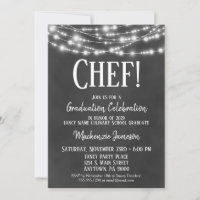 Chalkboard Culinary Graduation Party Invitation