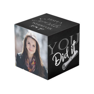 Chalkboard Custom Graduation Photo Cube