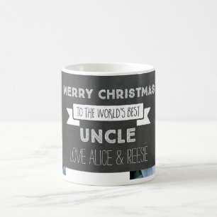 Chalkboard Custom Photo Best Uncle Christmas Mug