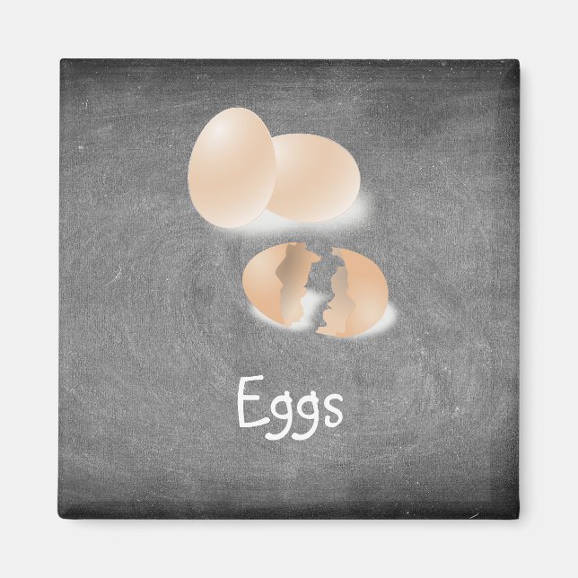 Chalkboard custom to buy shopping list food eggs magnet (Front)