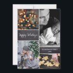 Chalkboard Customized Multiple Photo Christmas Holiday Card<br><div class="desc">Your beautiful family photos deserve to be shared this Christmas as you send warm wishes. Customize this modern collage flat card design & personalize with your family's last name and greeting. This is a vertical format, we also have a horizontal version. A multiple photo Christmas holiday card with a chalkboard...</div>