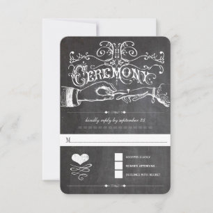 Chalkboard Cute Heart Initials Typography RSVP