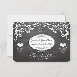 Chalkboard Cute Heart Initials Typography RSVP