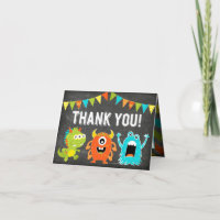 Chalkboard Cute Little Monsters Thank You