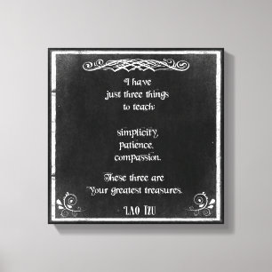 Chalkboard Design with Lao Tzu Inspirational Quote Canvas Print