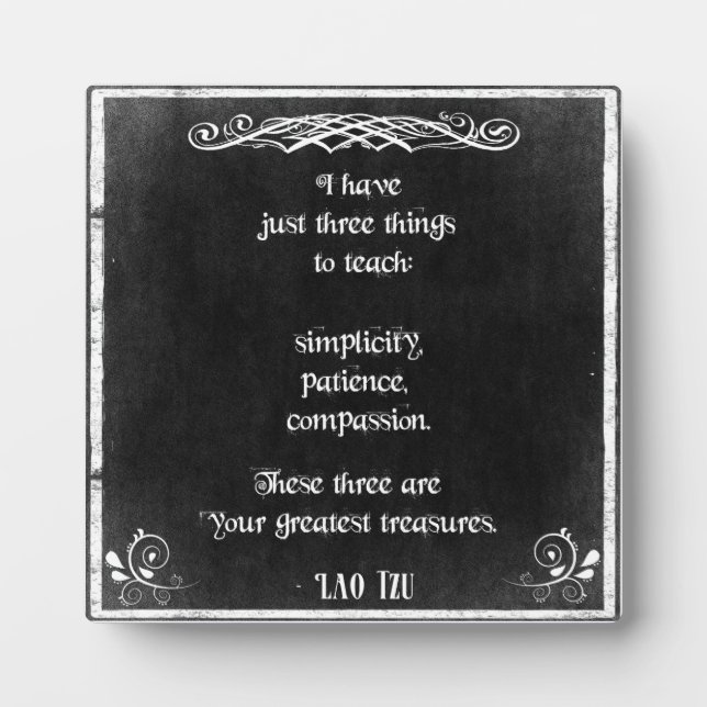 Chalkboard Design with Lao Tzu Inspirational Quote Plaque (Front)