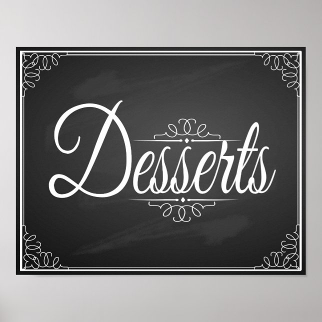 Chalkboard Dessert Table wedding or party print (Front)