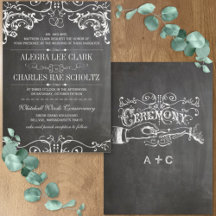 Chalkboard Die Cut Vintage Typography Invite