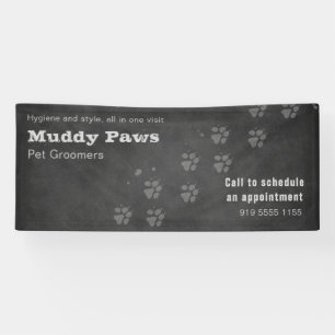 Chalkboard Dog Grooming Services Banner