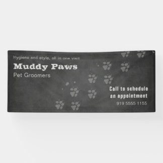 Chalkboard Dog Grooming Services Banner