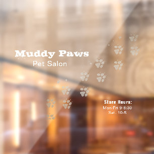 Chalkboard Dog Grooming Services Window Cling