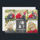 Chalkboard Doodle Christmas 2019 Photo Collage Holiday Card<br><div class="desc">Get "oohs and aahs" from family and friends this Christmas season when you send this unique Christmas card design showcasing 5 photos and featuring a chalkboard background with whimsical typography and doodle icons forming the text "2019"! Contact us if you would like this design modified for your specific number of...</div>