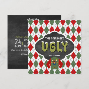 Chalkboard Douille moche Noël Fête Invitation