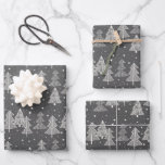 Chalkboard Drawing Christmas Trees Snow Stars Wrapping Paper Sheet<br><div class="desc">Just the right amount of Christmas wrapping paper for one or two gifts. This year you can coordinate your Christmas gifts for family, close friends, or acquaintances. This artist-designed Christmas pattern is perfect to use for a Christmas party at home, but can also be used for a school or corporate...</div>