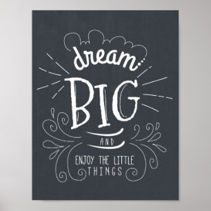 Chalkboard Dream Big Quote Art Print