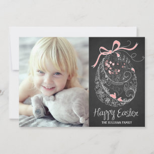 Chalkboard Easter Egg   Happy Easter Photo Card
